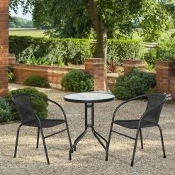 Cheapest 🔔 Australia Sale - Marquee Black 3 Piece Wicker Bistro Set ✨ -Marquee Sales Store 06ee505700a040d0b1413c076f9190ee