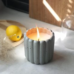 Brand new 🔔 Australia Sale - Marquee 118 X 118mm Pinstripe Grey Freckle Ceramic Citronella Candle 🎁 -Marquee Sales Store 30efbbb89667472d9602d1e1003ee60a